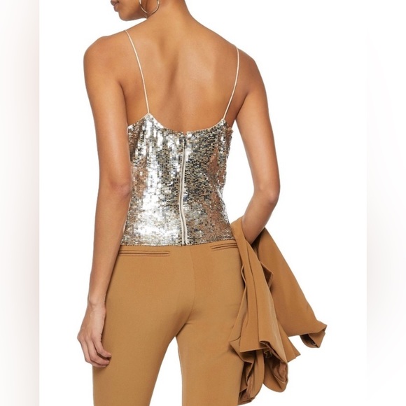 Alice + Olivia Gold Sequin Camisole Top - Picture 3 of 8
